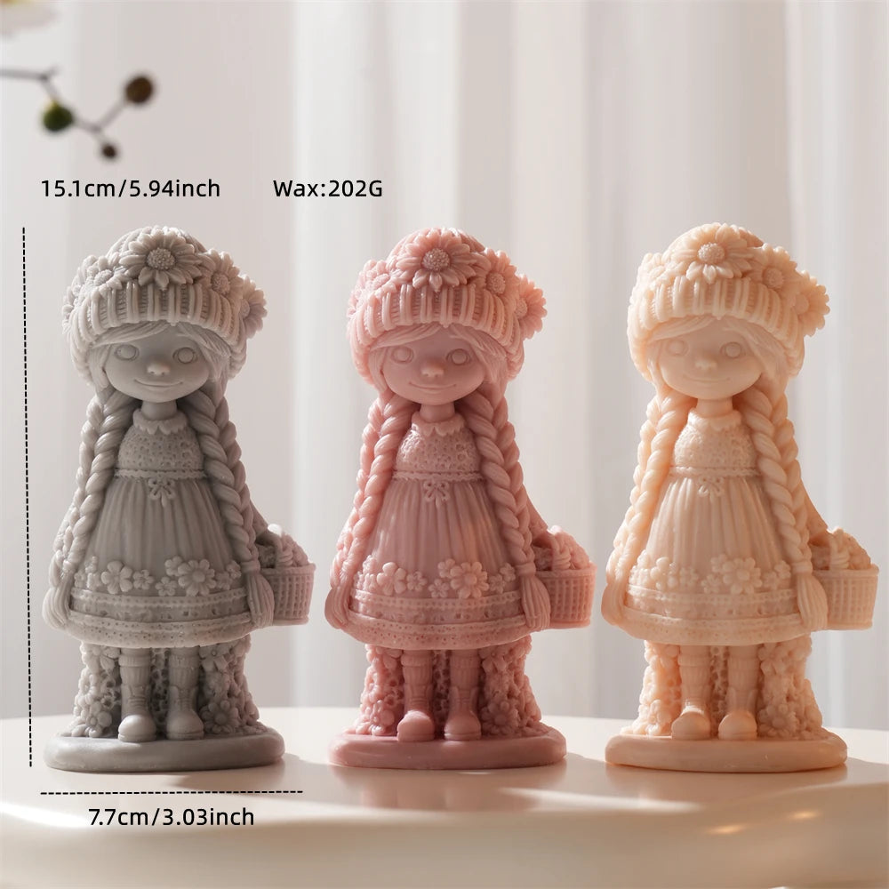 DIY Boho Sunflower Girl Silicone Candle Mold