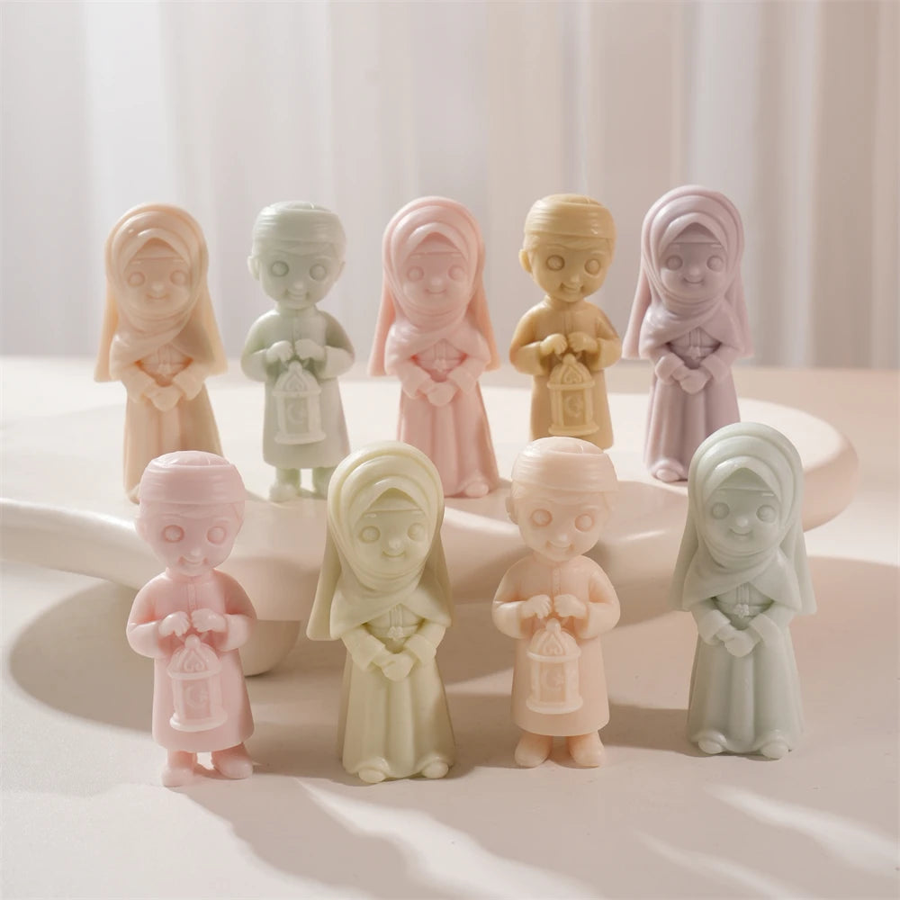 Ramadan Kareem Girl & Boy Figurine Candle Mold