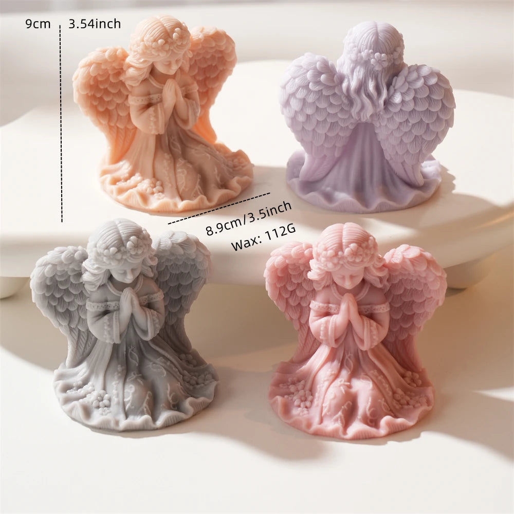 Cute Prayer Angel Candle Silicone Mold for DIY