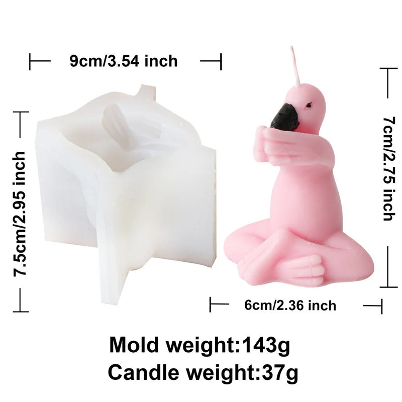 3D Flamingo Silicone Candle Mold for Cute Bird Crafts