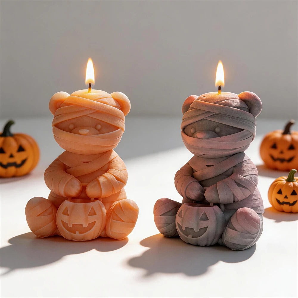 Halloween Mummy Bear Silicone Candle Mold