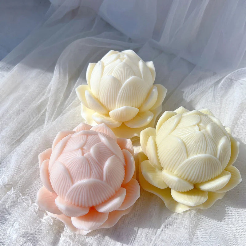 Lotus Bloom Flower Candle Molds