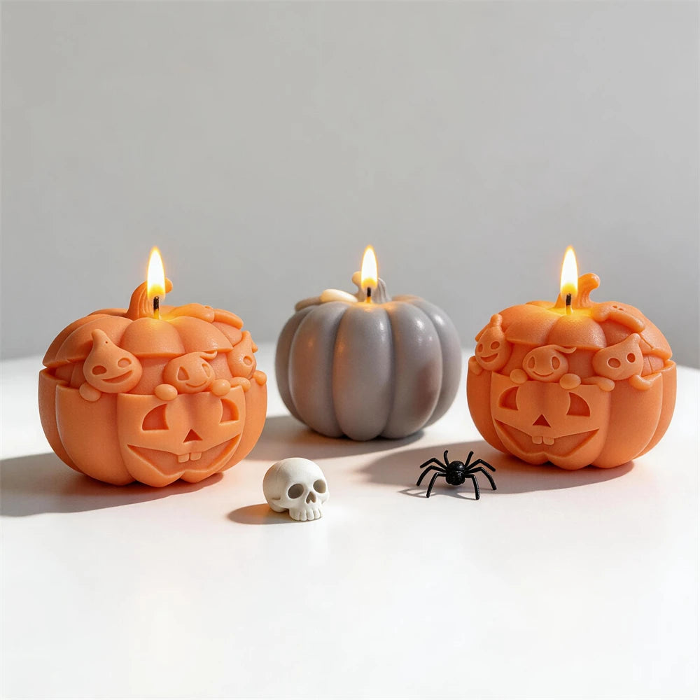 Ghost in Pumpkin Silicone Candle Mold for Halloween
