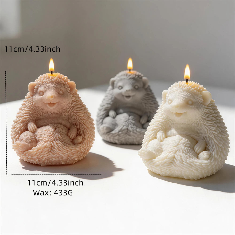 Sitting Hedgehog Silicone Candle Mold for Home Decor