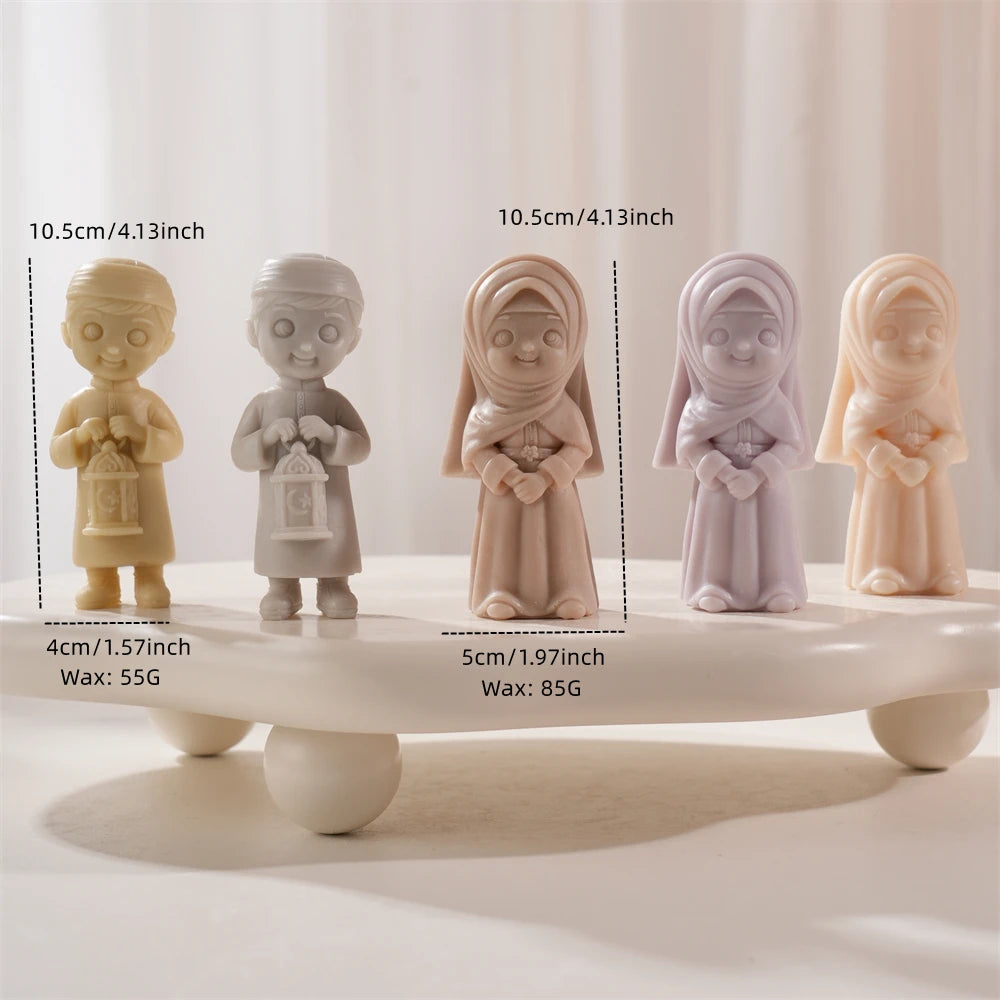 Ramadan Kareem Girl & Boy Figurine Candle Mold