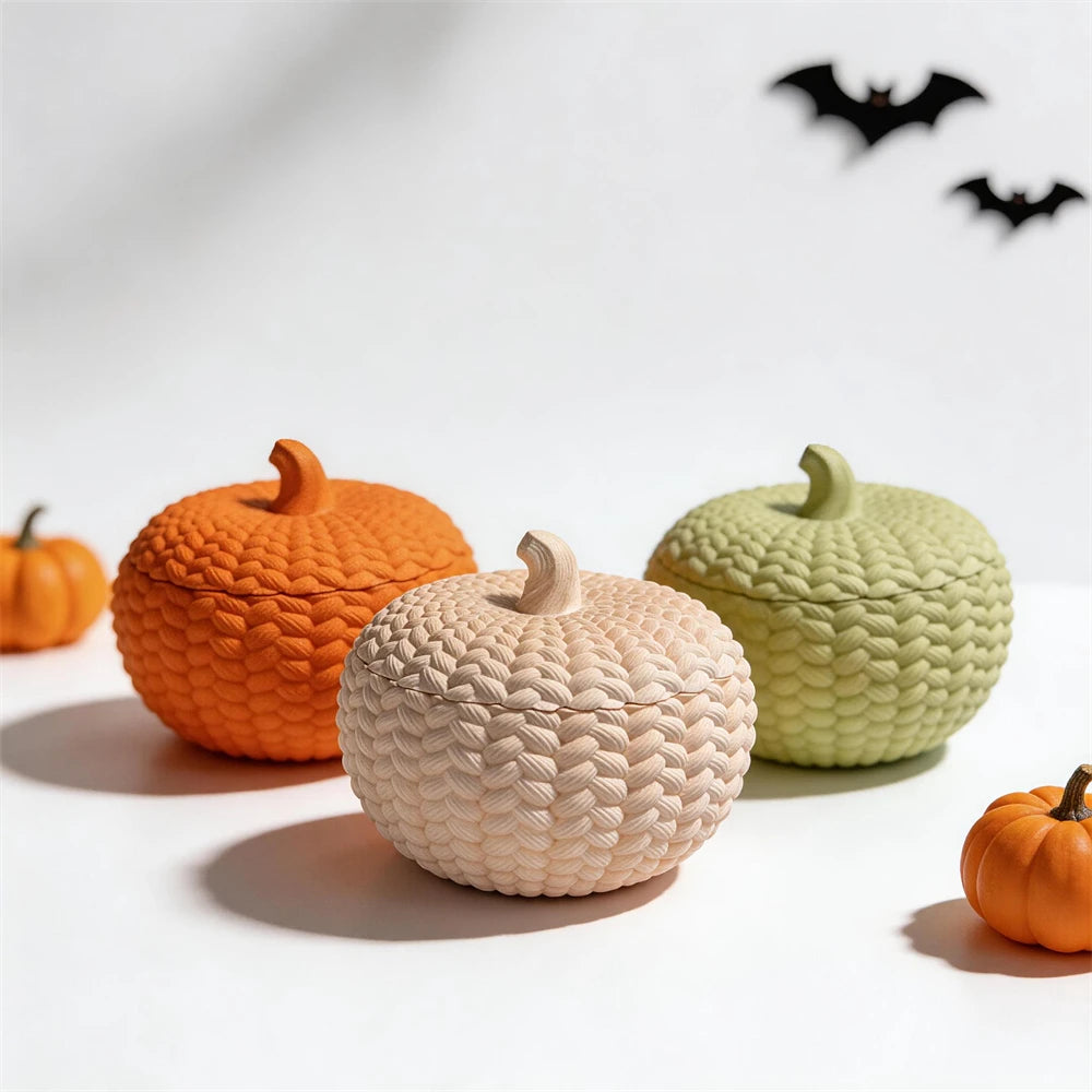 Knit Pumpkin Candle Vessel Silicone Mold