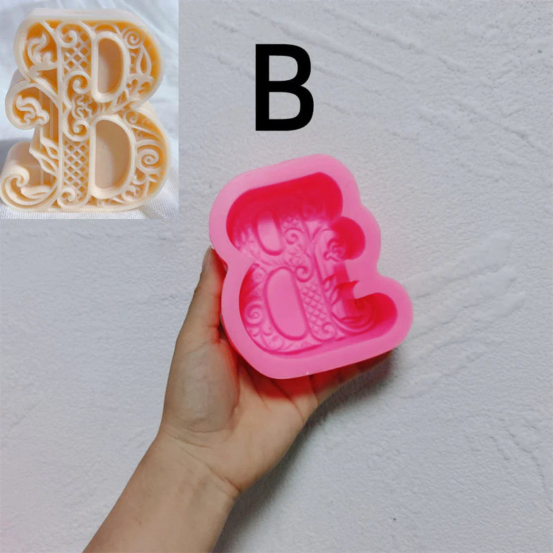 Floral Alphabet Candle Molds