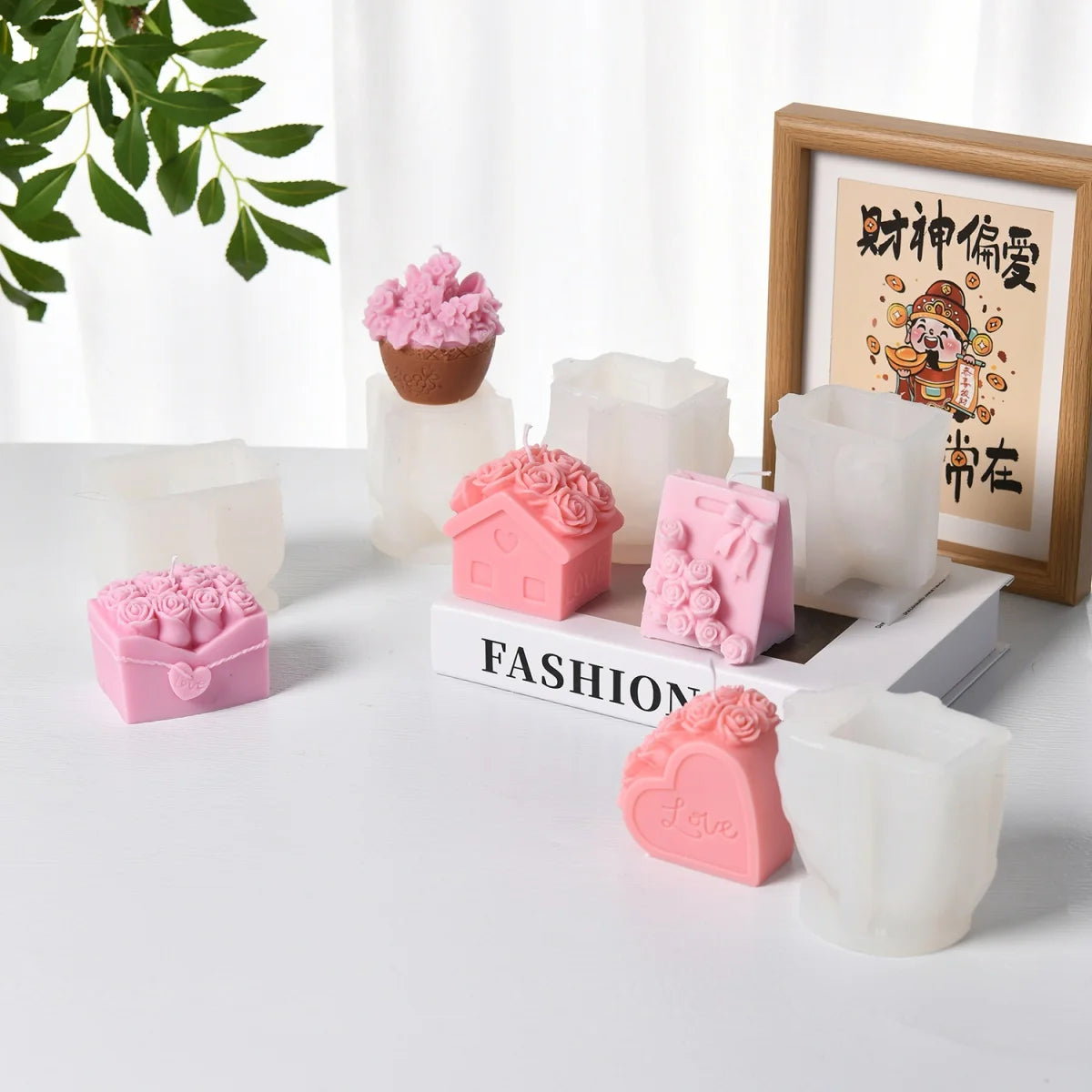 DIY Rose Flower Love Candle Mold