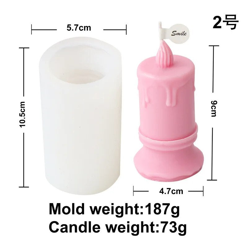 Burning Flame Long Rod Candle Mold