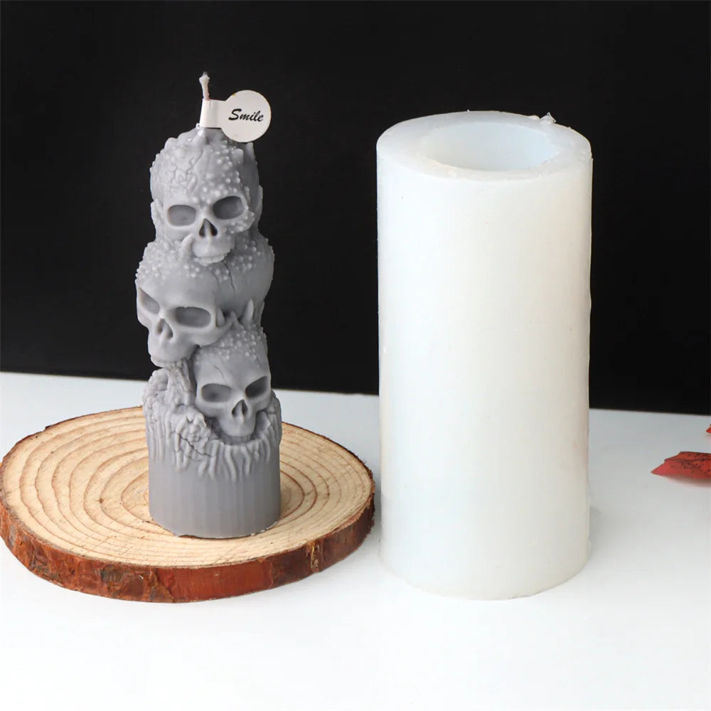 Ghost Fire Skull Silicone Candle Mold