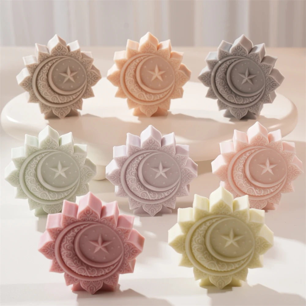 Flower Moon Ramadan Kareem Candle Silicone Mold DIY