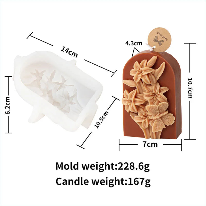 3D Flower Shape Scented Candle Silicone Mold