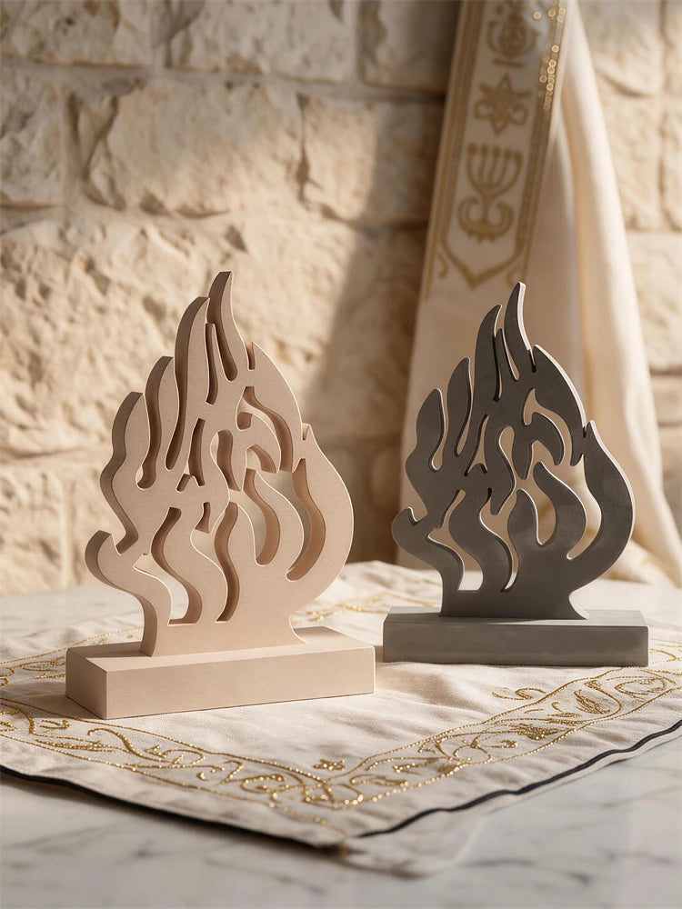 Openwork flame Judaica decoration with flowing sculptural details
