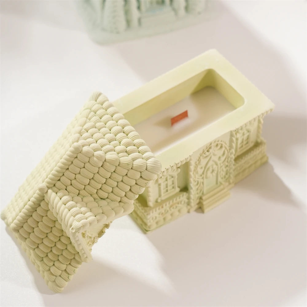 Gingerbread House Candle Jar Mold for DIY Christmas Candles