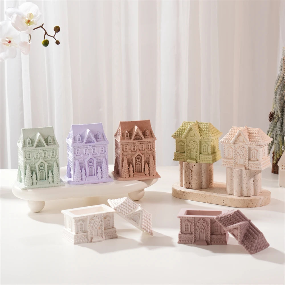Gingerbread House Candle Jar Mold for DIY Christmas Candles
