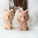 Tiger Head Tree Stump Silicone Candle Mold