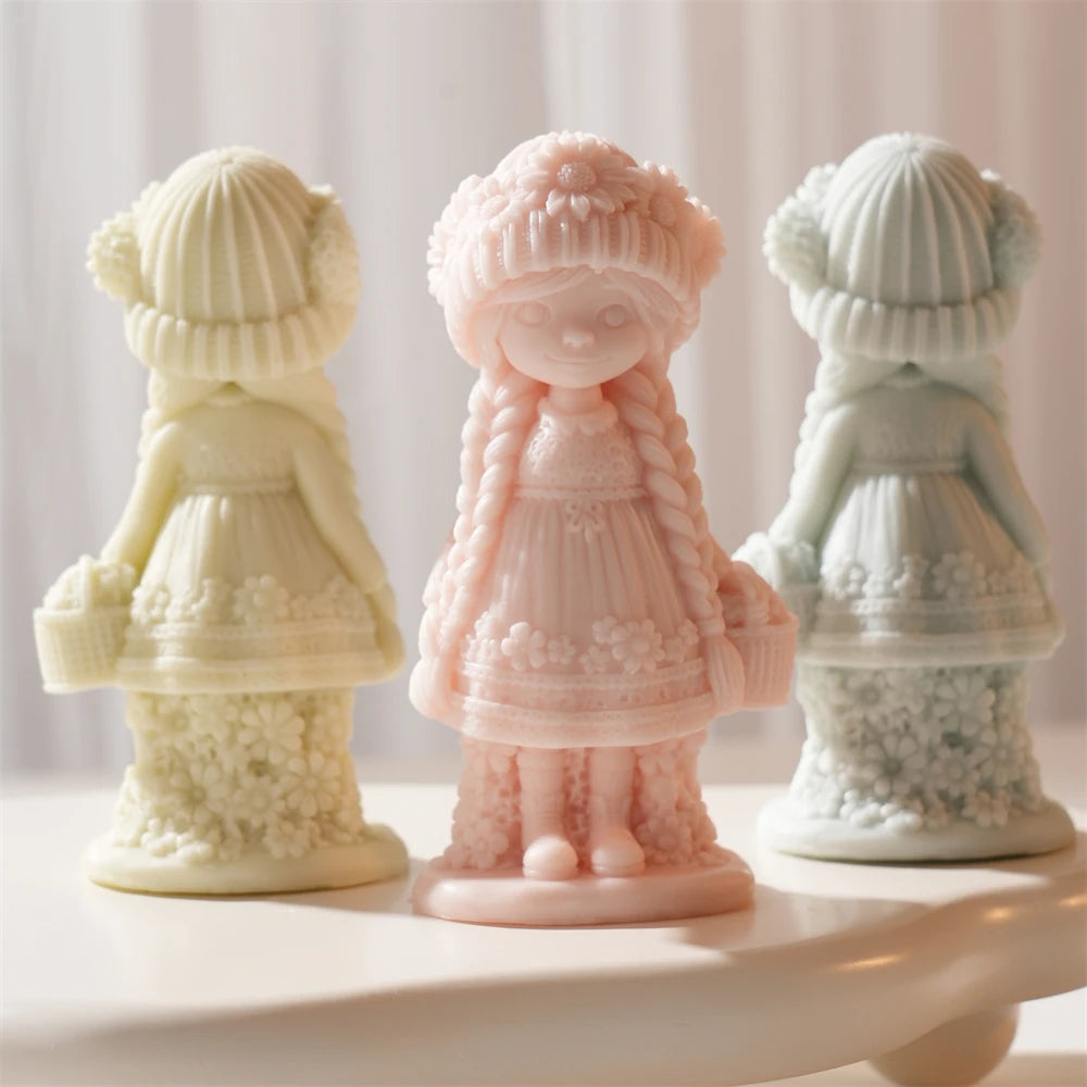 DIY Boho Sunflower Girl Silicone Candle Mold