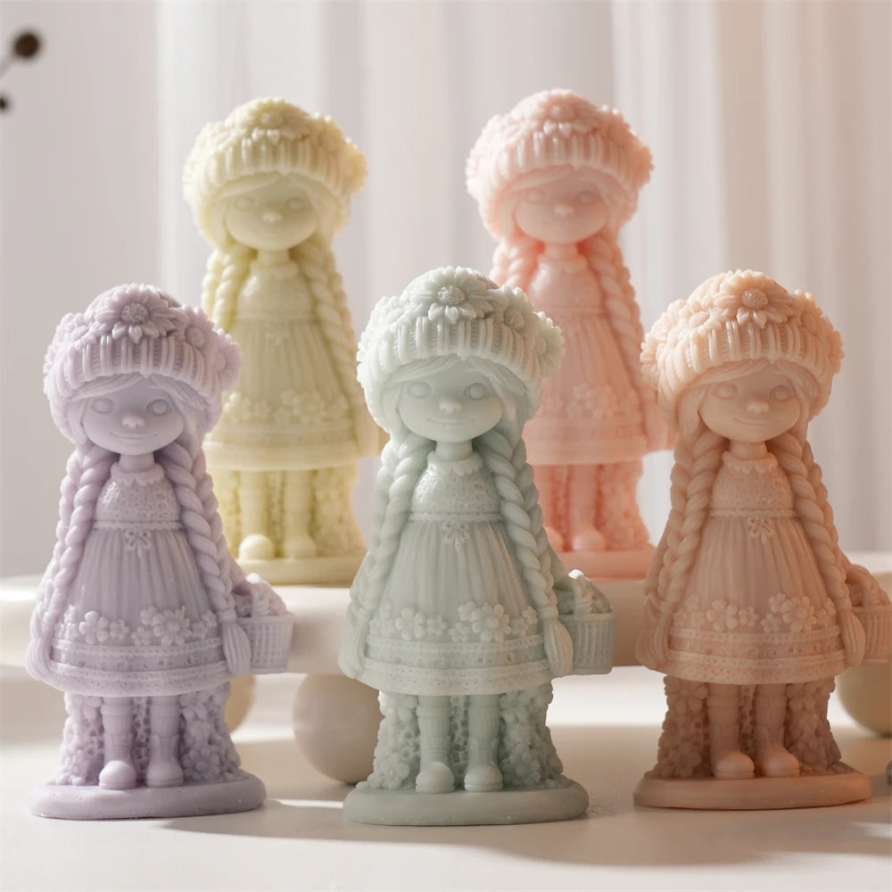 DIY Boho Sunflower Girl Silicone Candle Mold