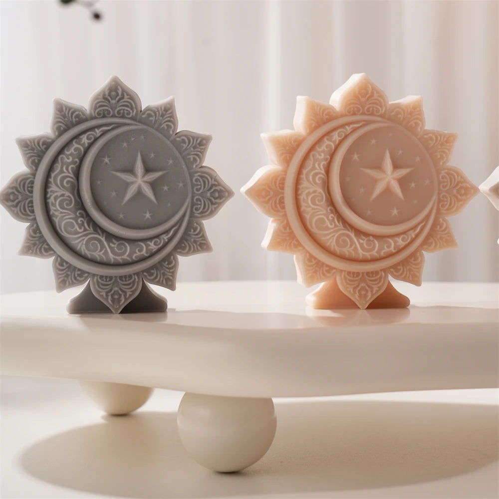 Flower Moon Ramadan Kareem Candle Silicone Mold DIY