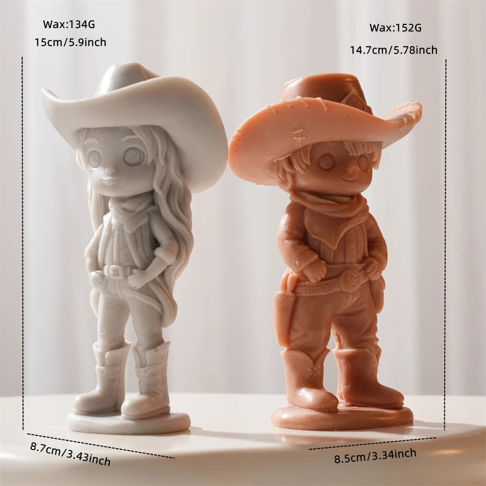 Cowboy & Cowgirl Silicone Candle Mold