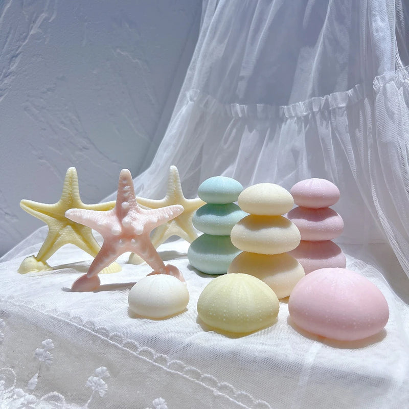Starfish & Seashells Silicone Candle Mold – Coastal Theme Wax Mold