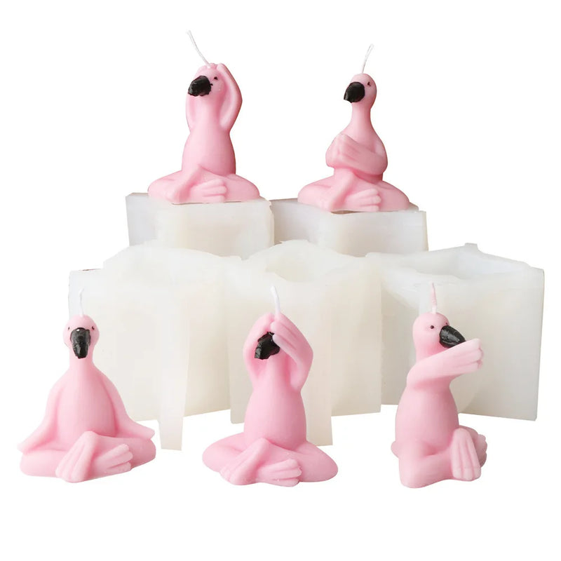 3D Flamingo Silicone Candle Mold for Cute Bird Crafts