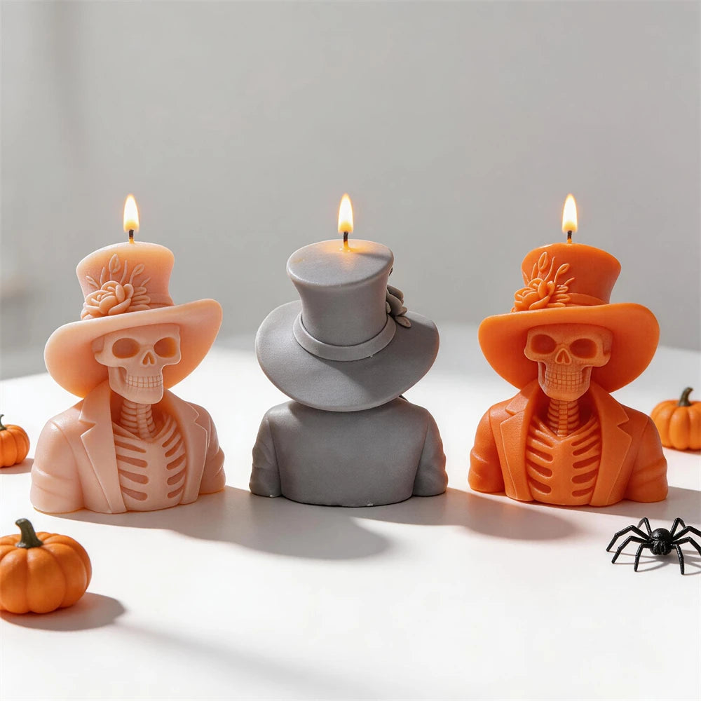Halloween Zombie Skeleton Silicone Candle Mold