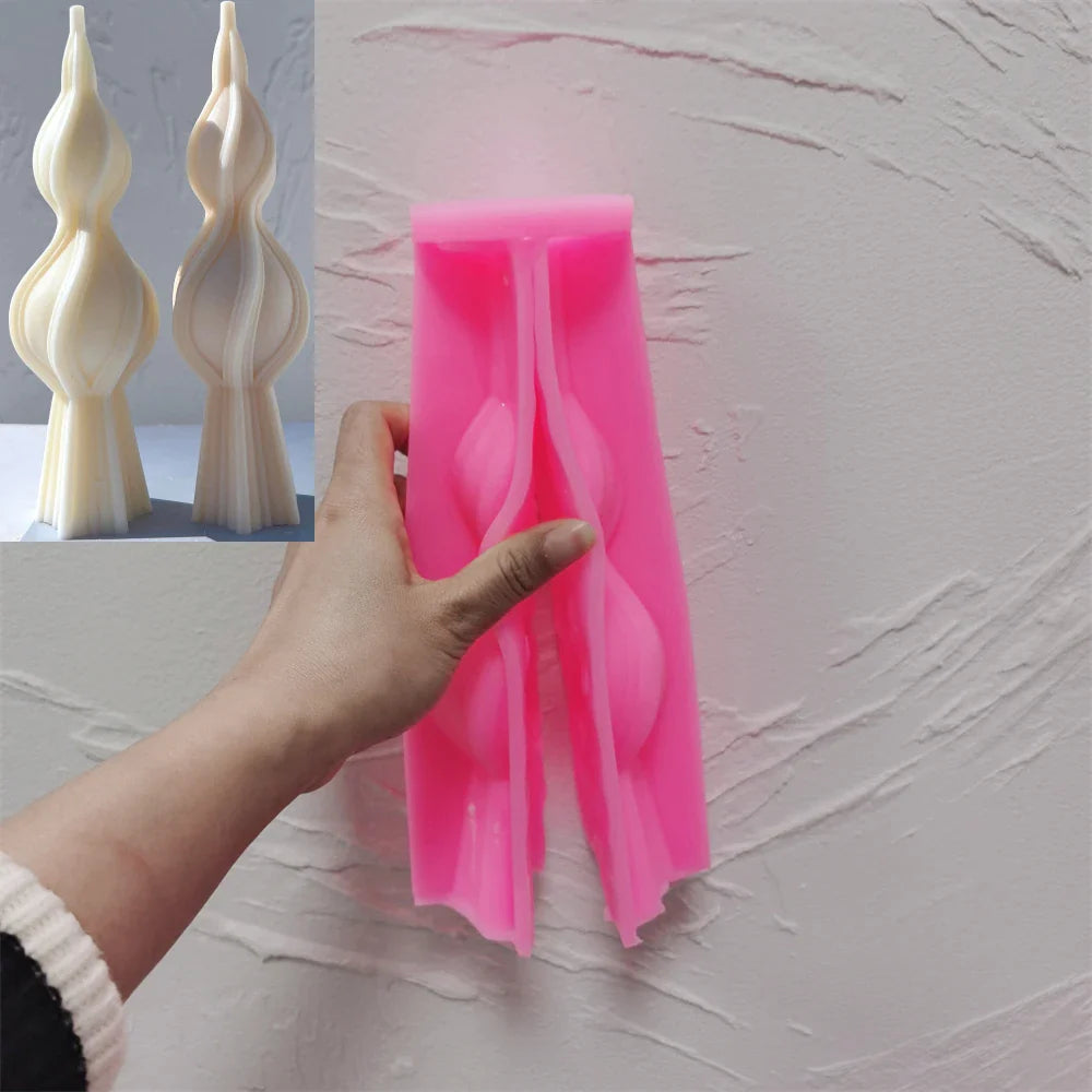 Tall Swirl Candle Silicone Molds