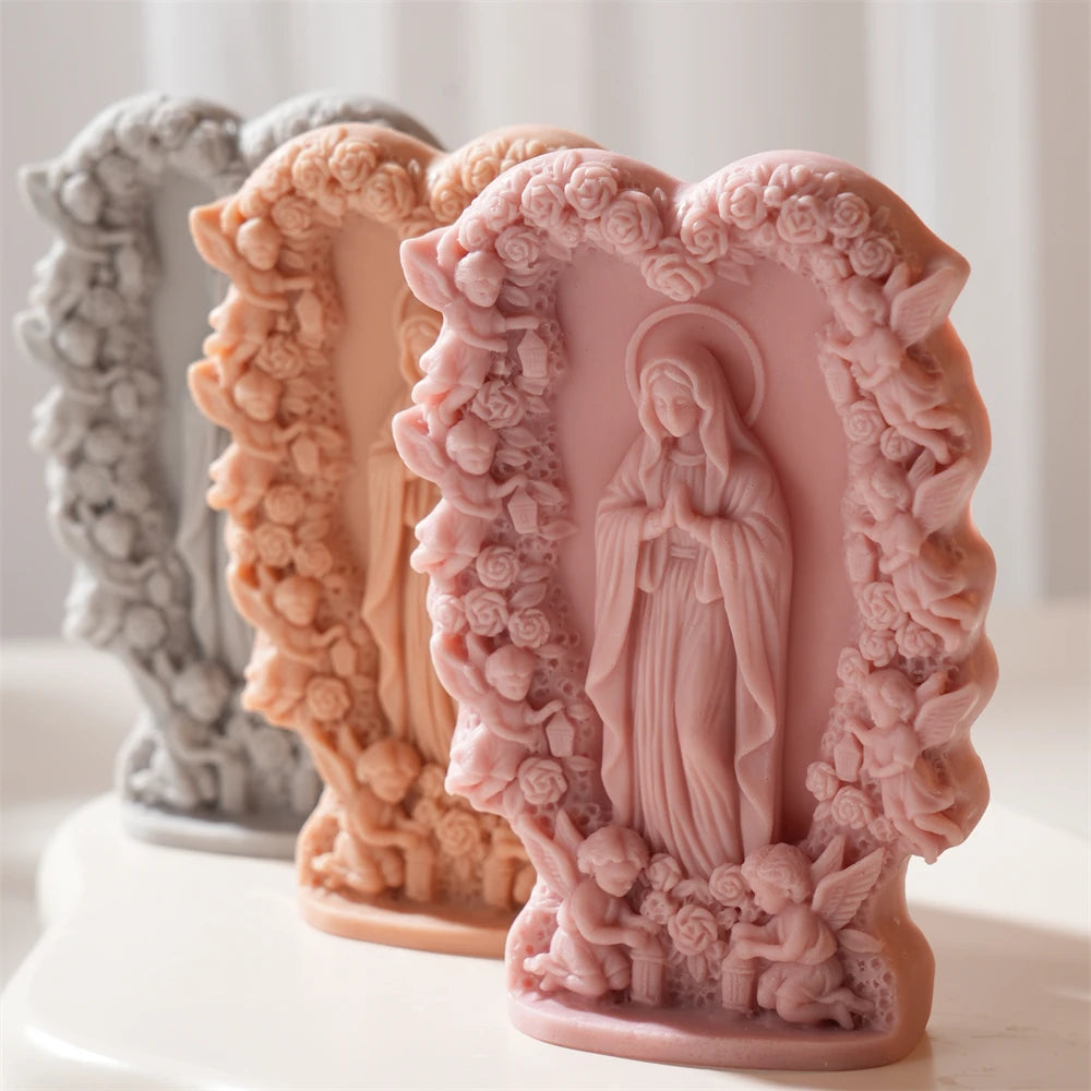 Virgin Mary Sculpture Silicone Candle Mold