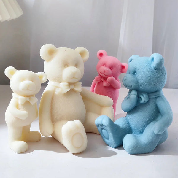 Bowtie Bear Family Candle Mold