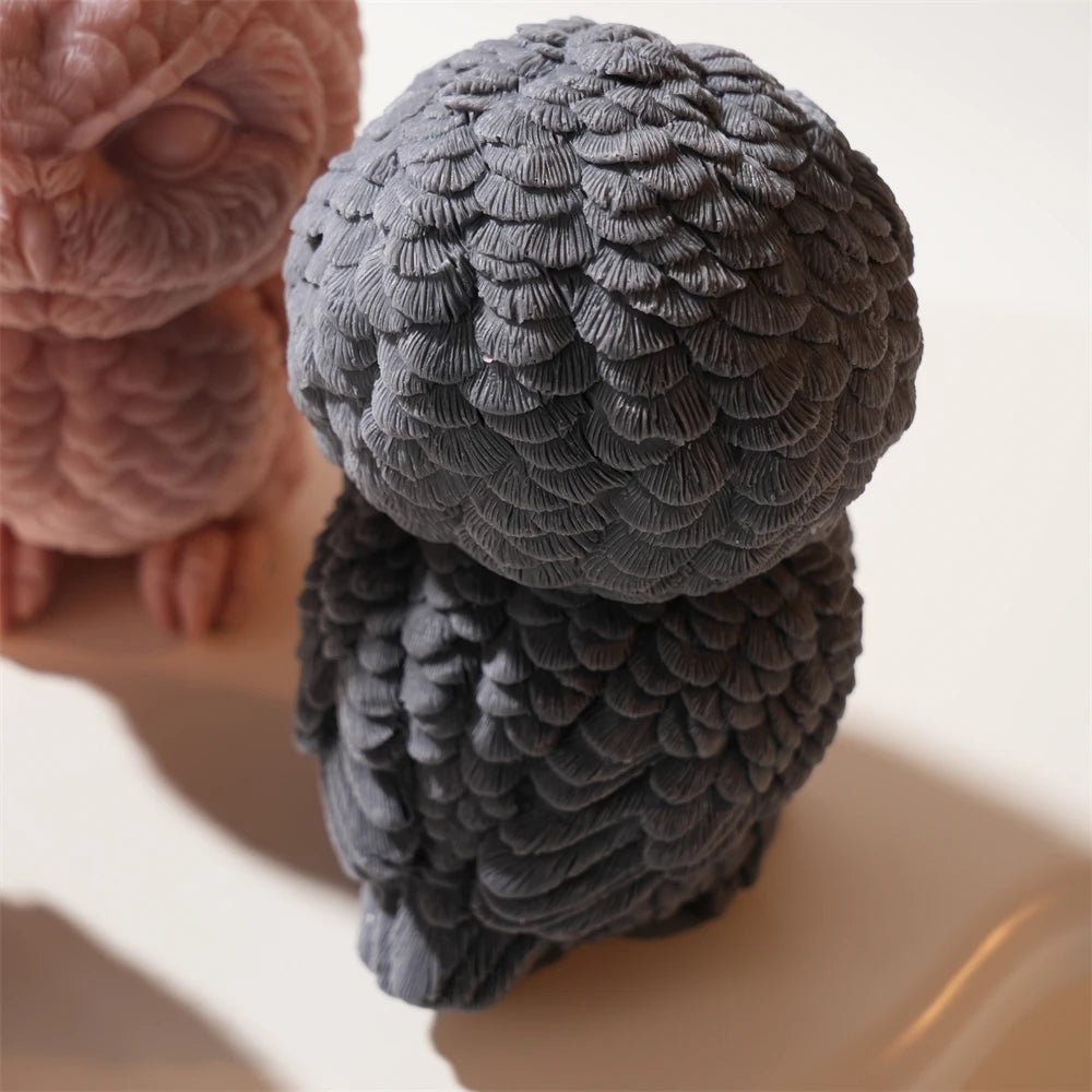 3D Cute Owl Silicone Candle Mold