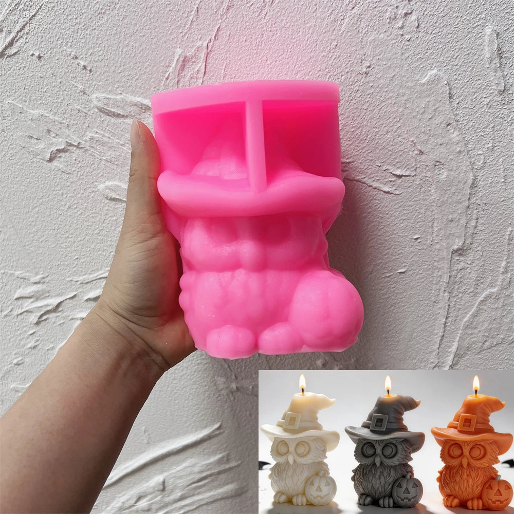 Cute Owl Silicone Candle Mold for Halloween