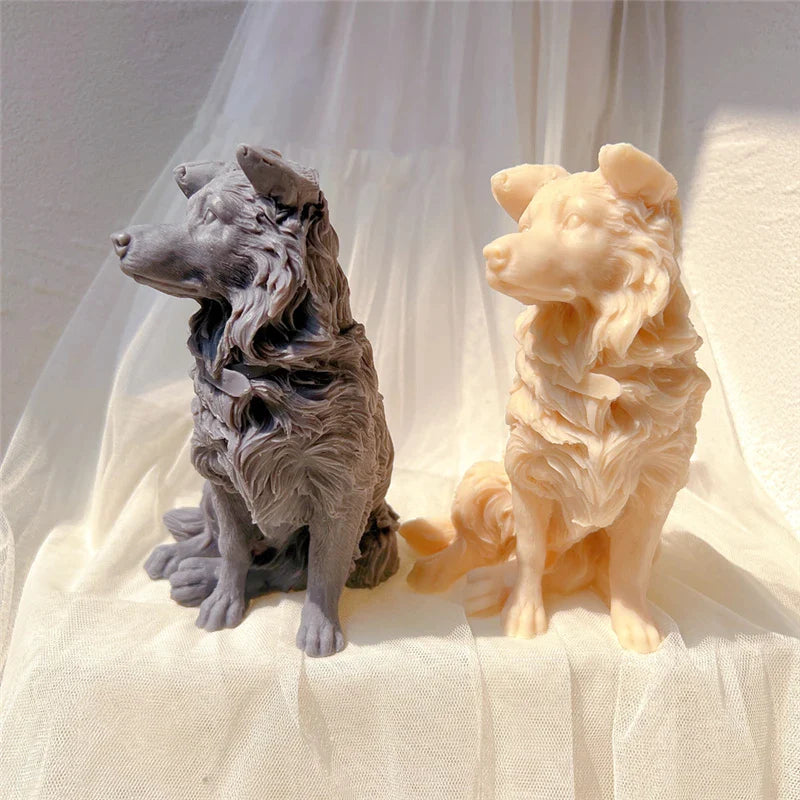 Border Collie Candle Mold Silicone
