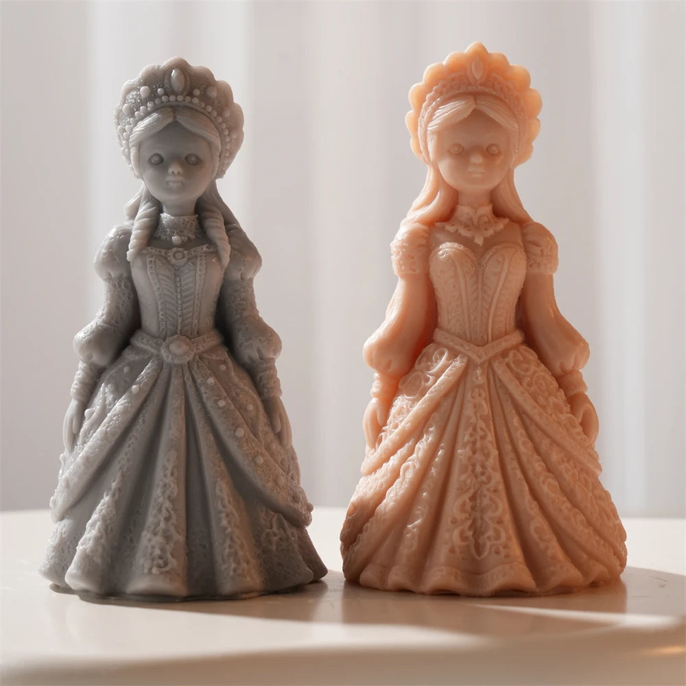 3D Crown Girl Silicone Candle Mold