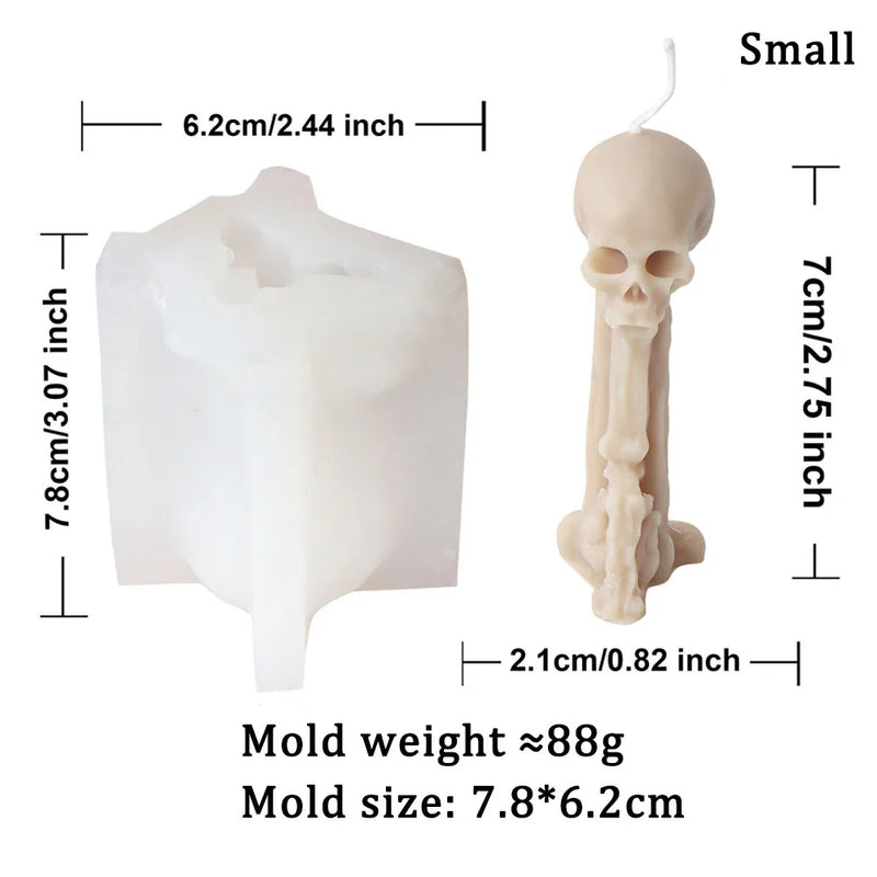 3D Skull Head Candle Molds