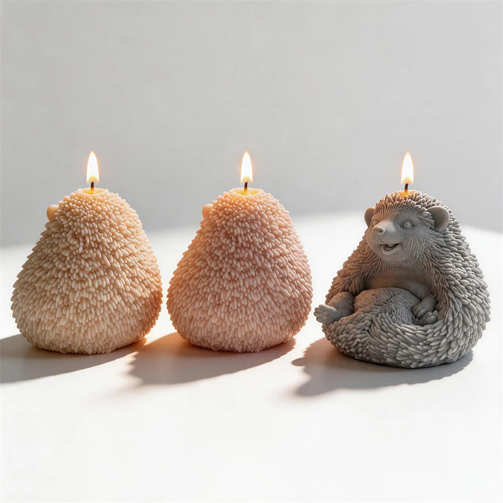 Sitting Hedgehog Silicone Candle Mold for Home Decor