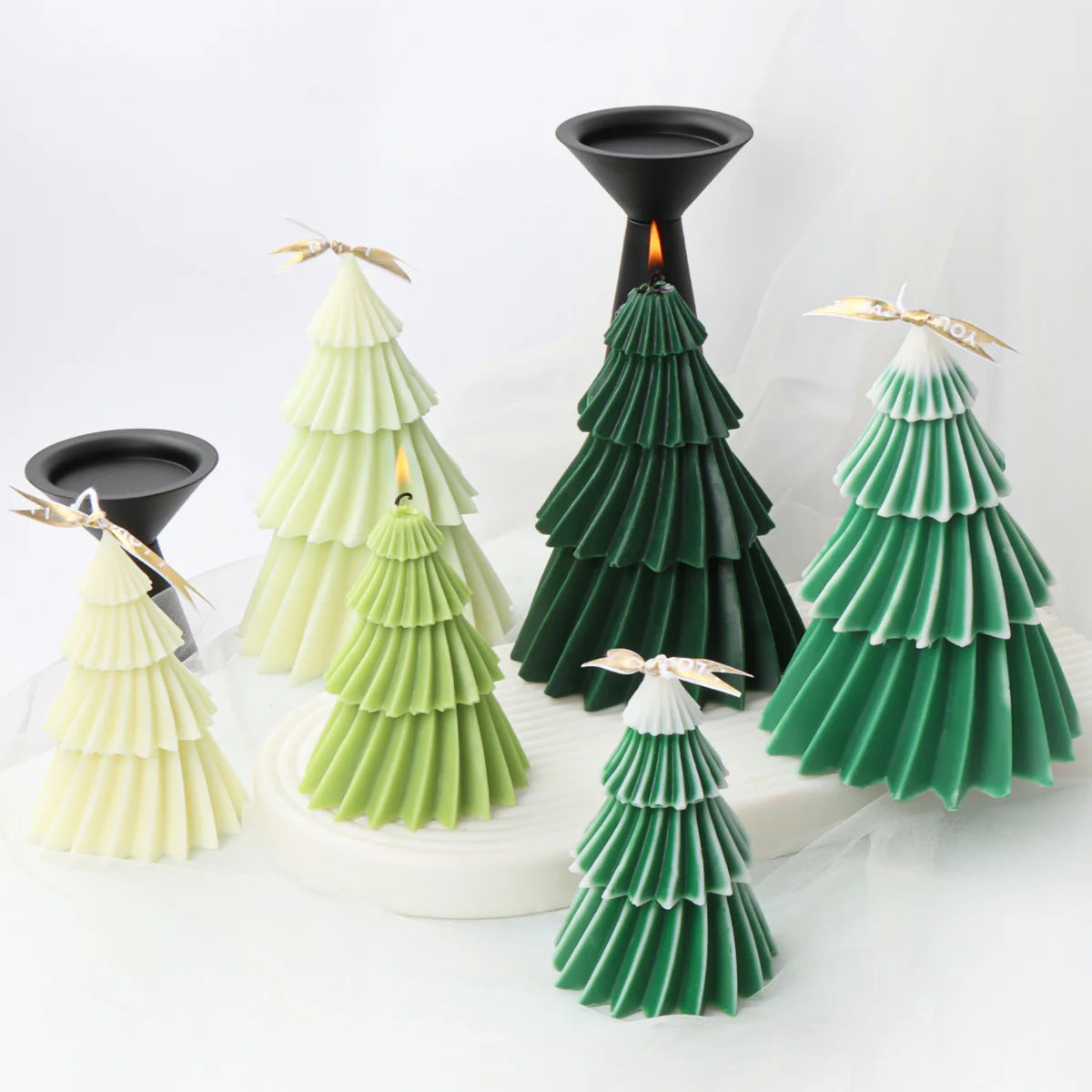 4-Layer Christmas Tree Silicone Candle