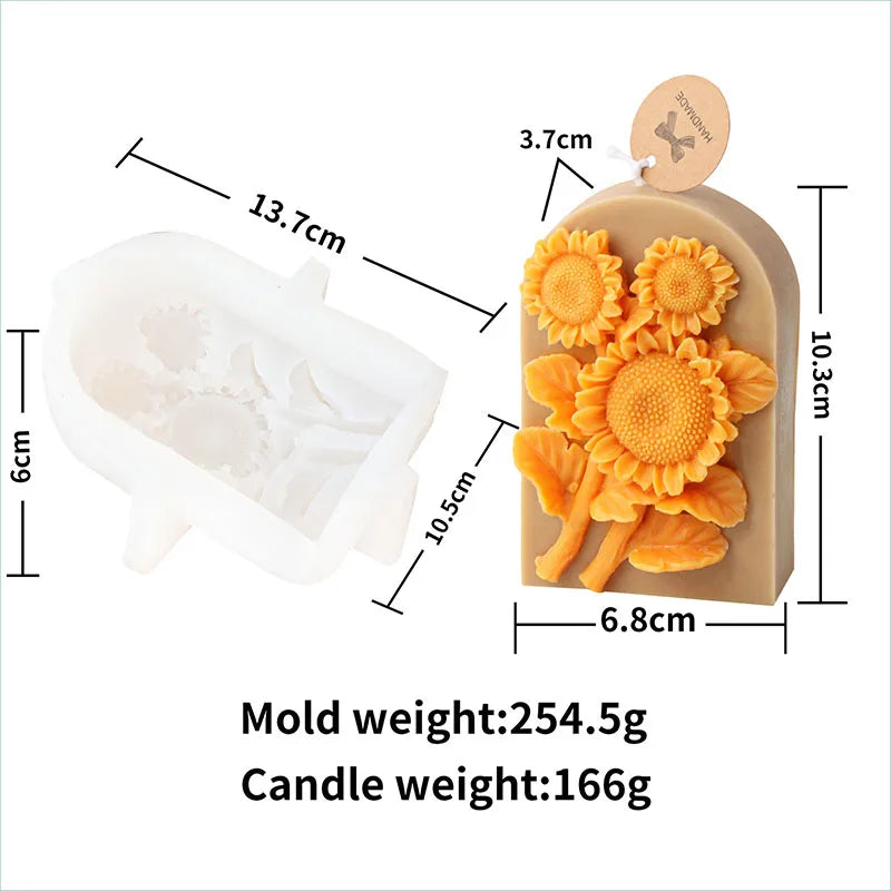 3D Flower Shape Scented Candle Silicone Mold