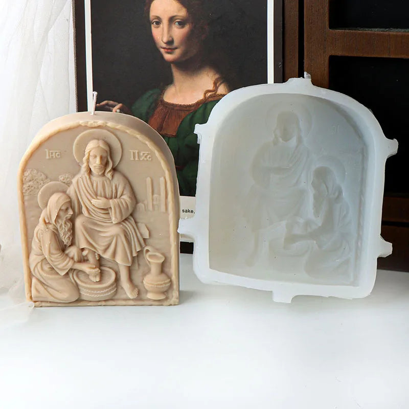 Jesus Enthronement Silicone Mold for Candle Making