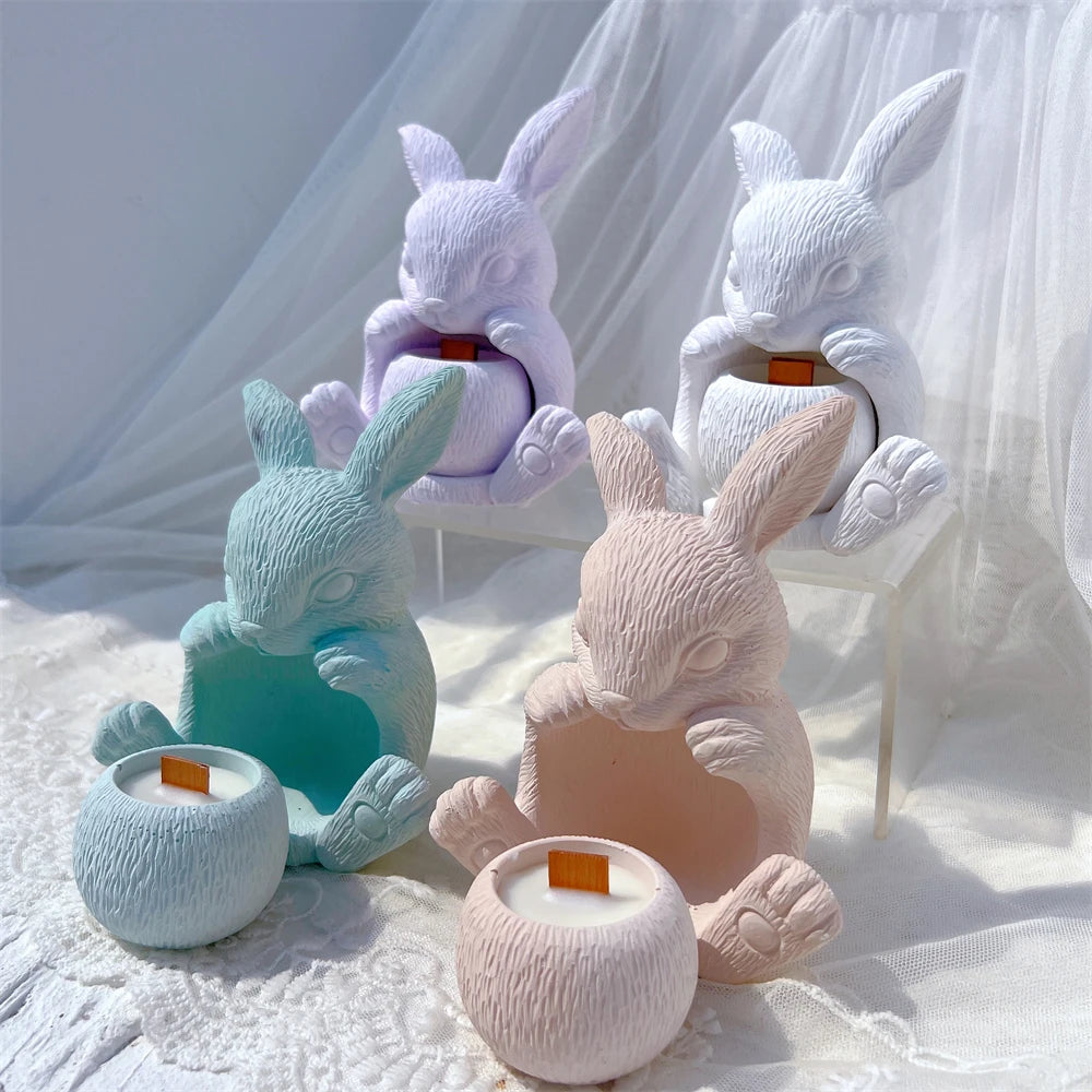 Rabbit Hollow Candle Holder Silicone Mold