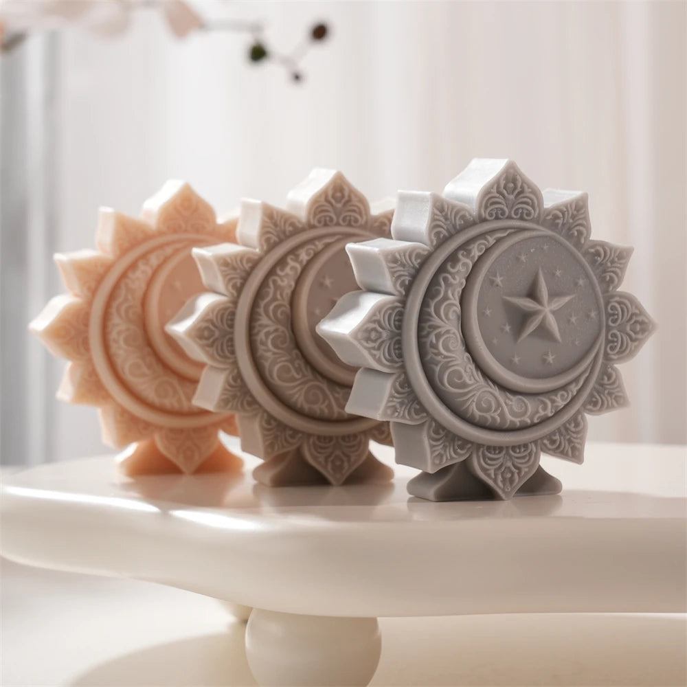 Flower Moon Ramadan Kareem Candle Silicone Mold DIY