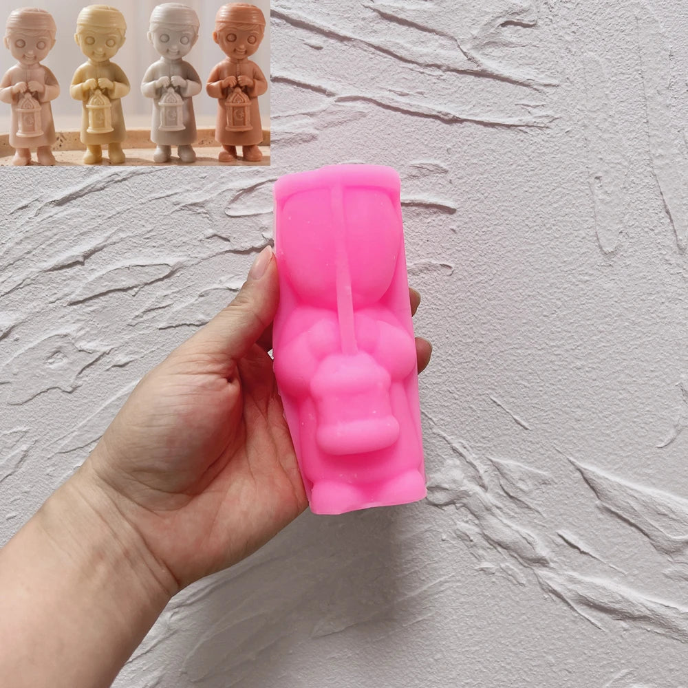 Ramadan Kareem Girl & Boy Figurine Candle Mold