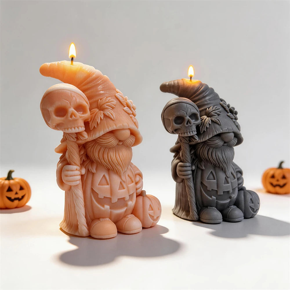 Halloween Pumpkin Gnome Silicone Candle Mold