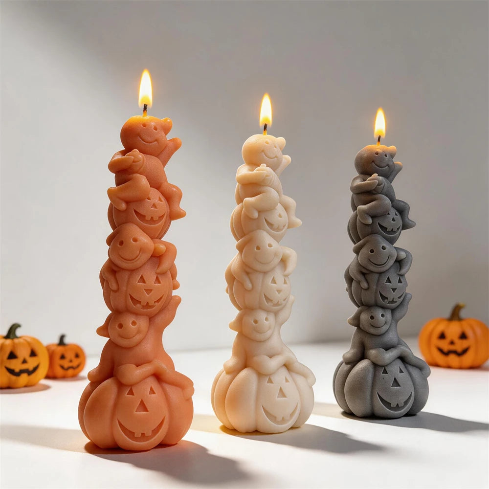 Pumpkin Tower Silicone Candle Mold for Halloween