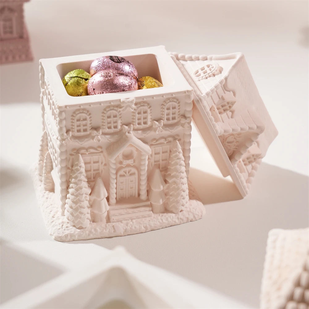 Gingerbread House Candle Jar Mold for DIY Christmas Candles