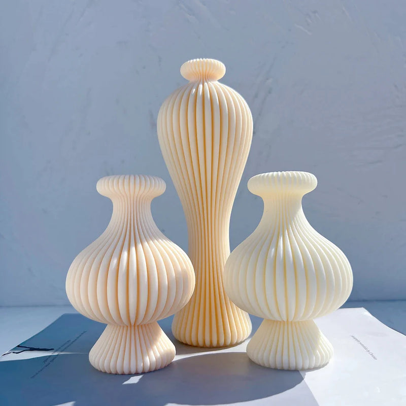 Ribbed Vase Candle Mold