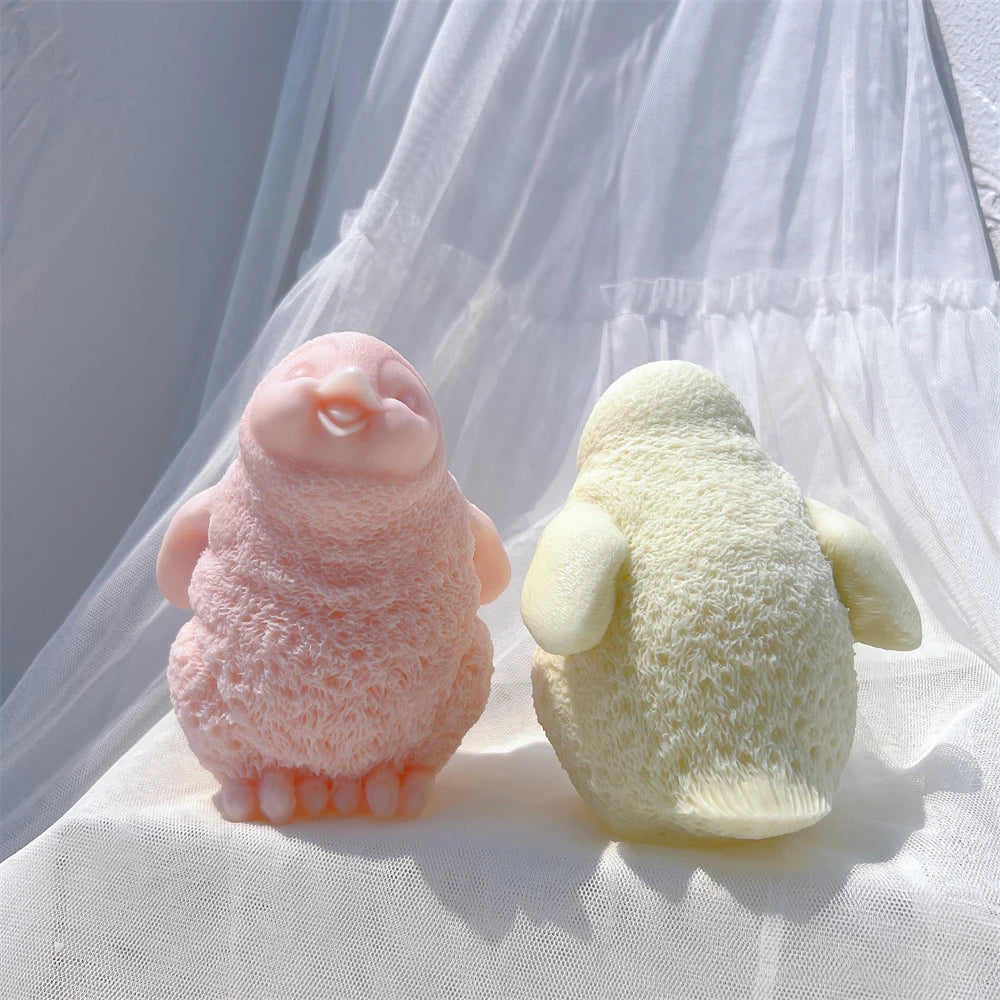 Cute Penguin Statue Candle Mold