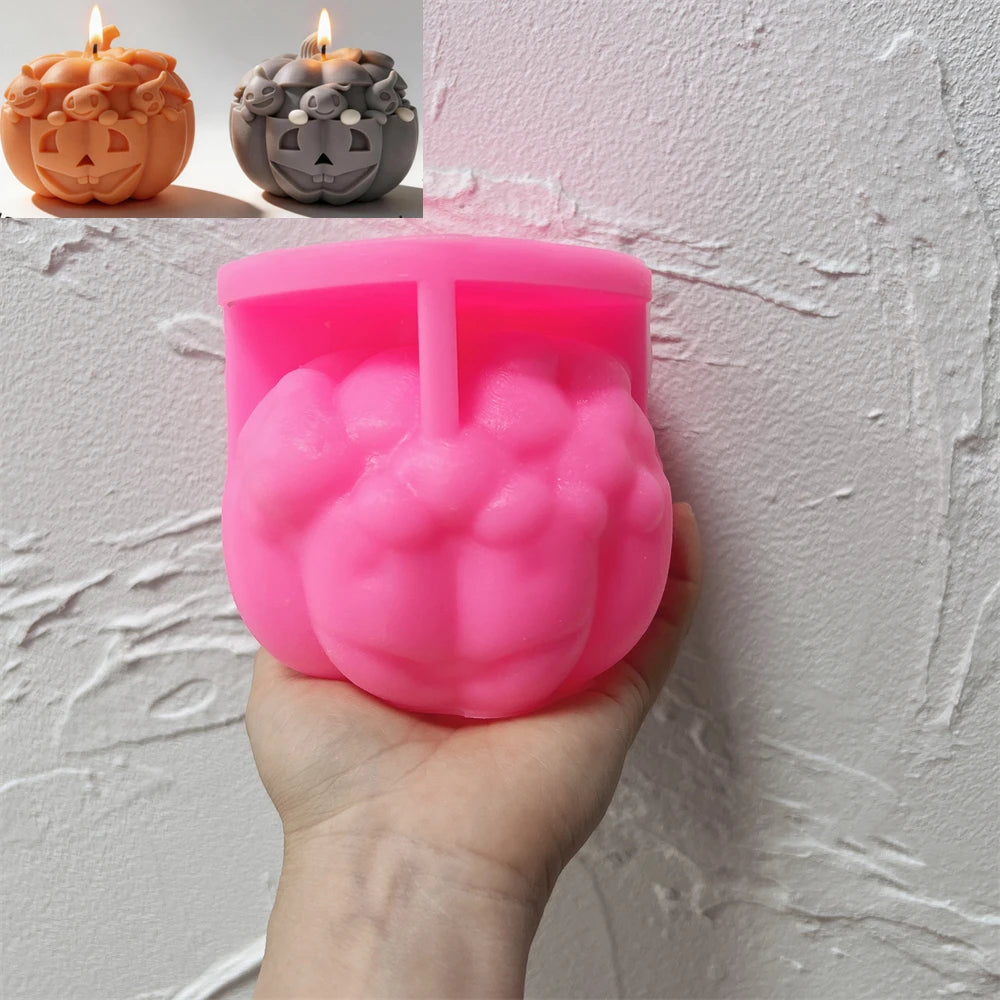 Ghost in Pumpkin Silicone Candle Mold for Halloween