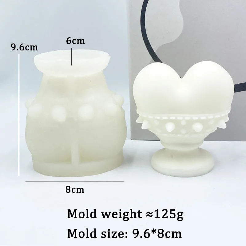 Rose Heart Shaped Candle Mold Silicone