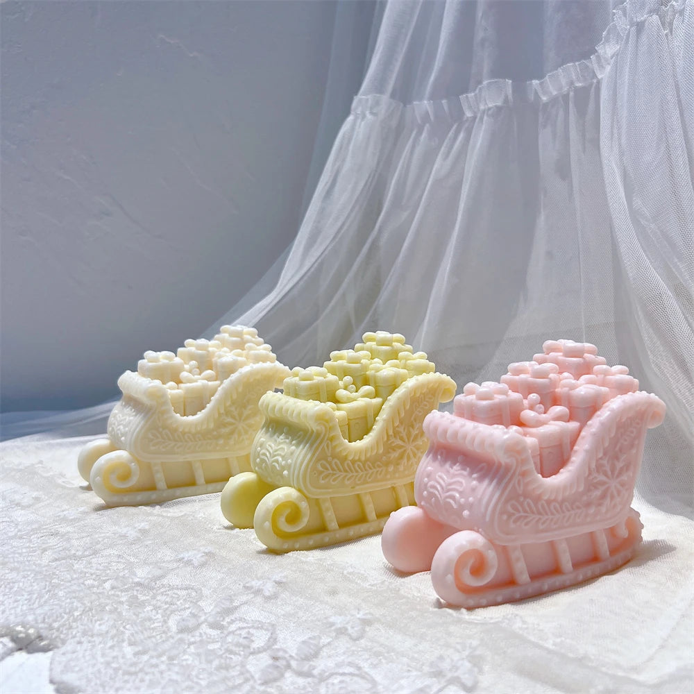 Christmas Santa’s Sleigh Silicone Candle Mold